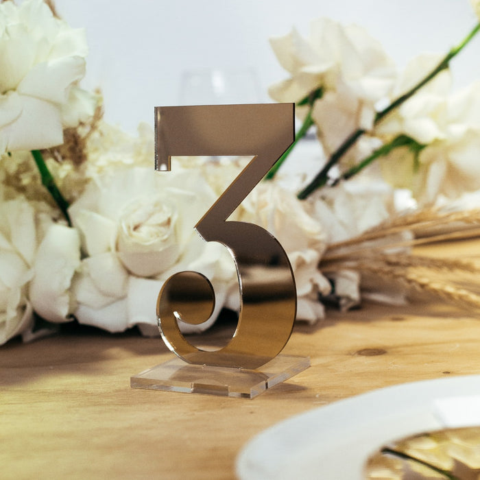 Laser Cut Acrylic Table Numbers with Square Base