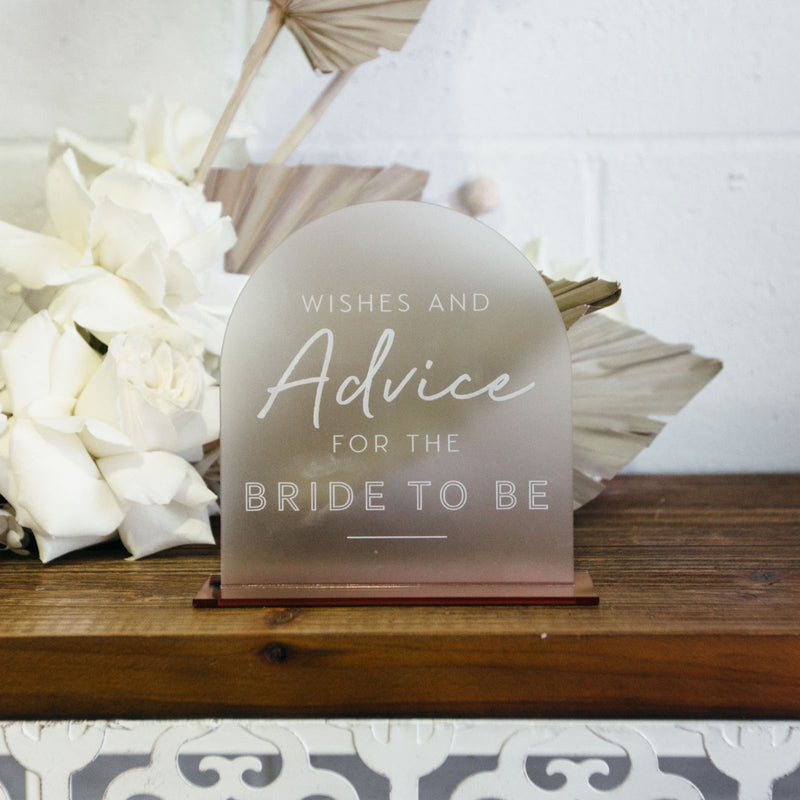 Acrylic Wishes and Advice Wedding Sign with Stand