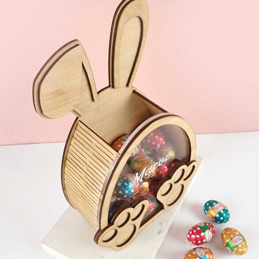 Personalised Engraved Wooden Easter Bunny Decoration Treat Box