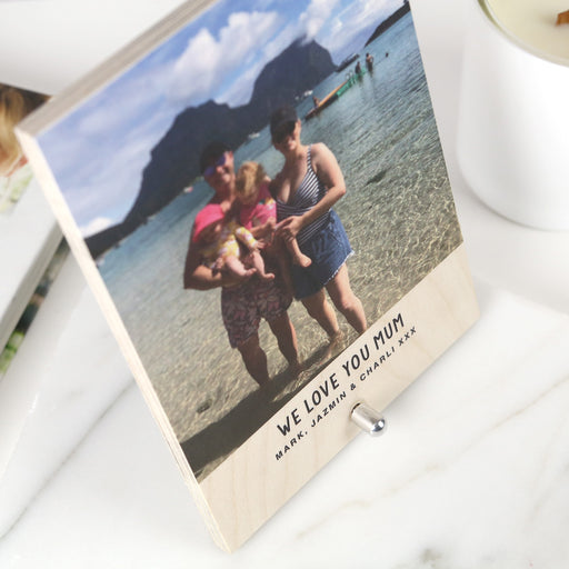 Customised Photo Printed Mother's Day Wooden Photo Block Present
