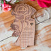 Customised Engraved Wood Valentine's Day Rose with Clear Round Stand